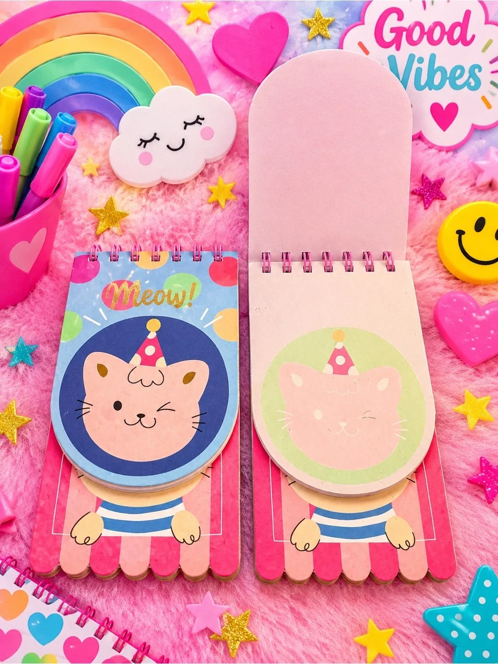 Cute Cat Party Notepad - NWOT 100 sheets